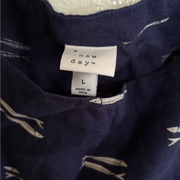 NWT A New Day Navy Tank Top with White Fish Pattern (Available sizes: XS, L) - Picture 2 of 5